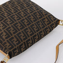 FENDI Zucca Canvas Shoulder Bag Brown Black Auth 205062-6