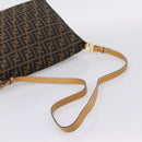 FENDI Zucca Canvas Shoulder Bag Brown Black Auth 205062-7