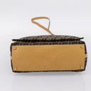 FENDI Zucca Canvas Shoulder Bag Brown Black Auth 205062-5