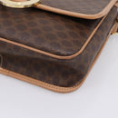 CELINE Macadam Canvas Shoulder Bag PVC Leather Brown Gold Auth 205063V-14