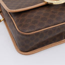 CELINE Macadam Canvas Shoulder Bag PVC Leather Brown Gold Auth 205063V-15