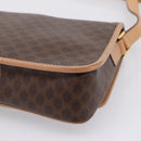 CELINE Macadam Canvas Shoulder Bag PVC Leather Brown Gold Auth 205063V-16
