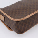 CELINE Macadam Canvas Shoulder Bag PVC Leather Brown Gold Auth 205063V-17