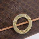 CELINE Macadam Canvas Shoulder Bag PVC Leather Brown Gold Auth 205063V-18