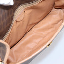 CELINE Macadam Canvas Shoulder Bag PVC Leather Brown Gold Auth 205063V-10