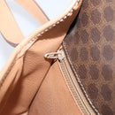 CELINE Macadam Canvas Shoulder Bag PVC Leather Brown Gold Auth 205063V-23