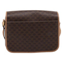 CELINE Macadam Canvas Shoulder Bag PVC Leather Brown Gold Auth 205063V-2