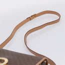 CELINE Macadam Canvas Shoulder Bag PVC Leather Brown Gold Auth 205063V-8