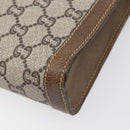 GUCCI GG Plus Supreme Clutch Bag PVC Beige Gold Auth 205064-10