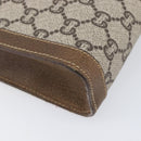 GUCCI GG Plus Supreme Clutch Bag PVC Beige Gold Auth 205064-11