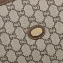 GUCCI GG Plus Supreme Clutch Bag PVC Beige Gold Auth 205064-13