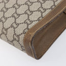 GUCCI GG Plus Supreme Clutch Bag PVC Beige Gold Auth 205064-8
