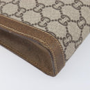 GUCCI GG Plus Supreme Clutch Bag PVC Beige Gold Auth 205064-9