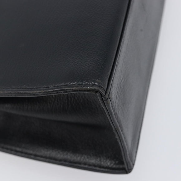 Saint Laurent Hand Bag Leather Black Gold Auth 205065A