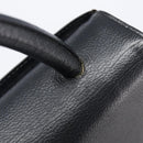 Saint Laurent Hand Bag Leather Black Gold Auth 205065A-10
