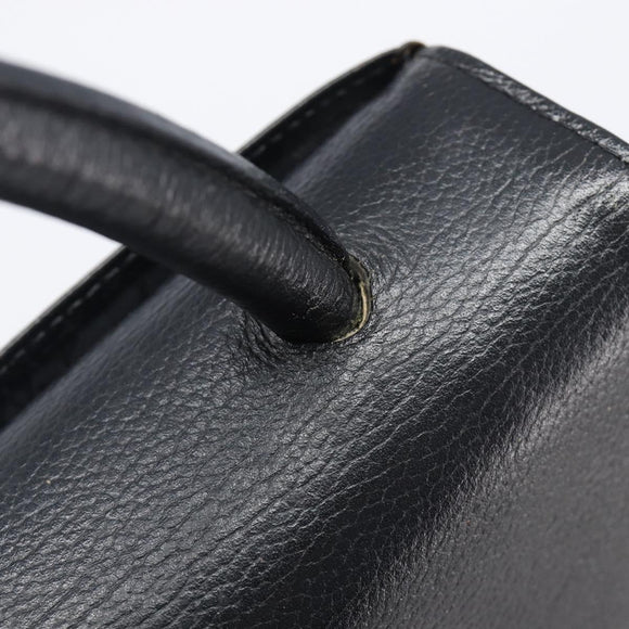 Saint Laurent Hand Bag Leather Black Gold Auth 205065A