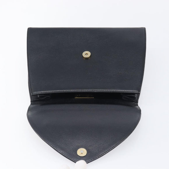 Saint Laurent Hand Bag Leather Black Gold Auth 205065A