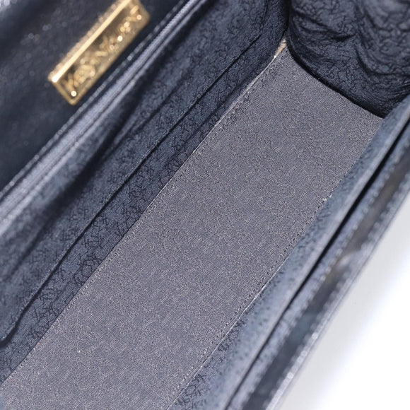 Saint Laurent Hand Bag Leather Black Gold Auth 205065A