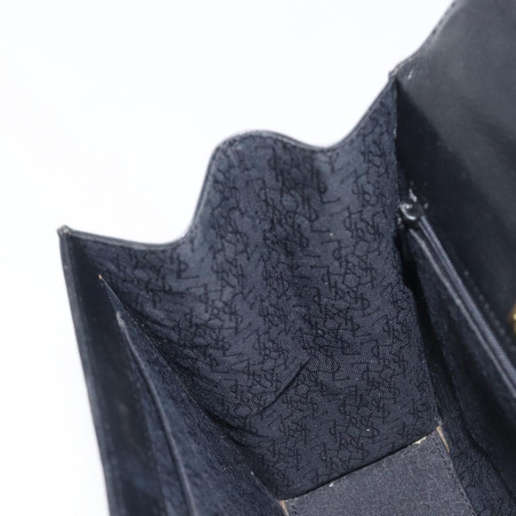 Saint Laurent Hand Bag Leather Black Gold Auth 205065A