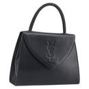 Saint Laurent Hand Bag Leather Black Gold Auth 205065A-1