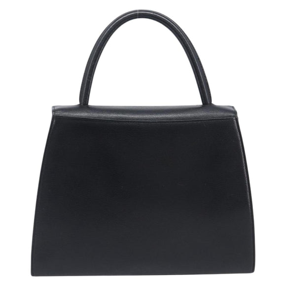 Saint Laurent Hand Bag Leather Black Gold Auth 205065A