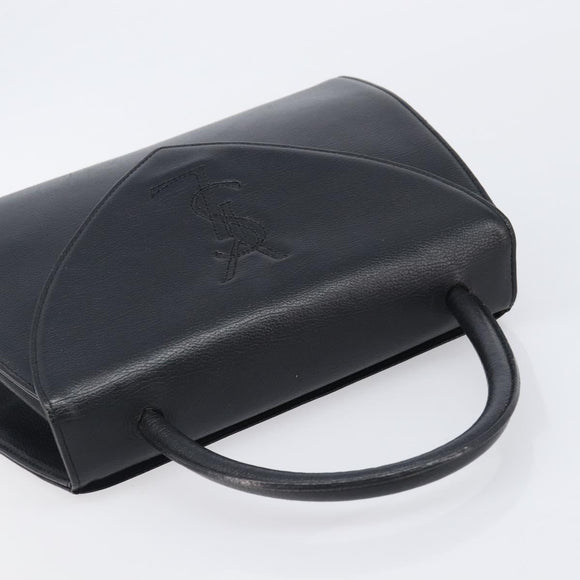 Saint Laurent Hand Bag Leather Black Gold Auth 205065A