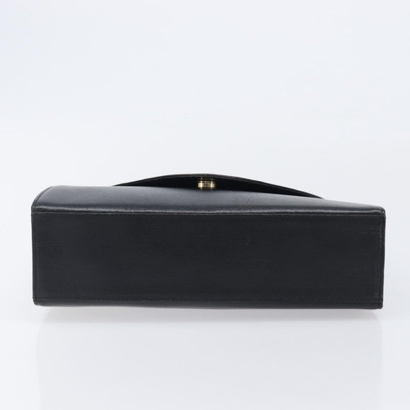Saint Laurent Hand Bag Leather Black Gold Auth 205065A