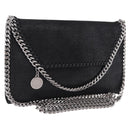 Stella McCartney Chain Falabella Bag polyester Black Silver Auth 205067A-1
