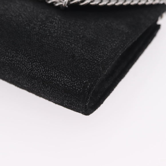 Stella McCartney Chain Falabella Bag polyester Black Silver Auth 205067A