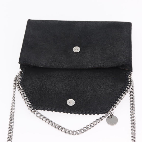 Stella McCartney Chain Falabella Bag polyester Black Silver Auth 205067A