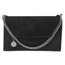 Stella McCartney Chain Falabella Bag polyester Black Silver Auth 205067A-13