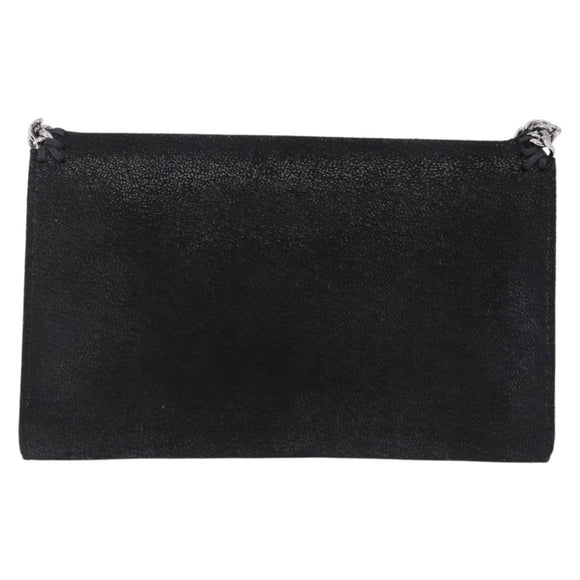 Stella McCartney Chain Falabella Bag polyester Black Silver Auth 205067A