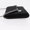 Stella McCartney Chain Falabella Bag polyester Black Silver Auth 205067A-4
