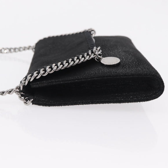 Stella McCartney Chain Falabella Bag polyester Black Silver Auth 205067A