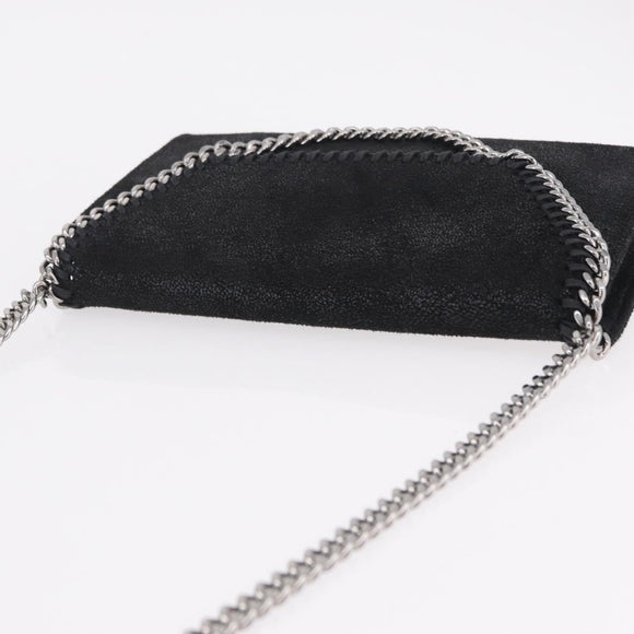 Stella McCartney Chain Falabella Bag polyester Black Silver Auth 205067A