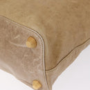 Balenciaga Giant Vero Hand Bag Leather Beige Gold 263244 Auth 205068V-14