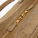 Balenciaga Giant Vero Hand Bag Leather Beige Gold 263244 Auth 205068V-15
