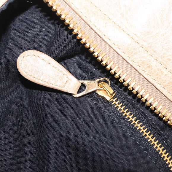 Balenciaga Giant Vero Hand Bag Leather Beige Gold 263244 Auth 205068V