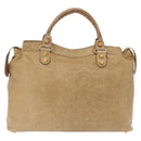 Balenciaga Giant Vero Hand Bag Leather Beige Gold 263244 Auth 205068V-3
