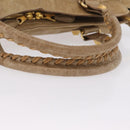Balenciaga Giant Vero Hand Bag Leather Beige Gold 263244 Auth 205068V-8