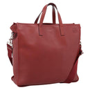LOEWE Hand Bag Leather 2way Red Silver Auth 205076-1