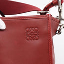 LOEWE Hand Bag Leather 2way Red Silver Auth 205076-19