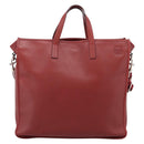 LOEWE Hand Bag Leather 2way Red Silver Auth 205076-13