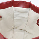 LOEWE Hand Bag Leather 2way Red Silver Auth 205076-23