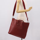 LOEWE Hand Bag Leather 2way Red Silver Auth 205076-26