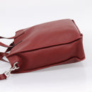 LOEWE Hand Bag Leather 2way Red Silver Auth 205076-3