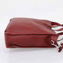LOEWE Hand Bag Leather 2way Red Silver Auth 205076-4