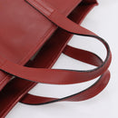 LOEWE Hand Bag Leather 2way Red Silver Auth 205076-7