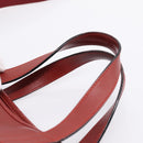 LOEWE Hand Bag Leather 2way Red Silver Auth 205076-14