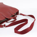 LOEWE Hand Bag Leather 2way Red Silver Auth 205076-8